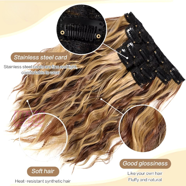 12" Wavy Curly Clip-ins (4pcs) My Store