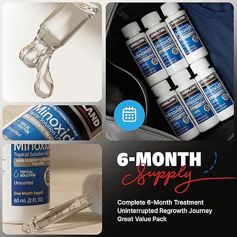 Kirkland Minoxidil 5% Extra Strength – 6 Month Hair Regrowth Supply for Men