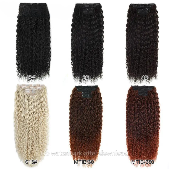 28" Kinky Curly Water Wave Clip-ins (4pcs) My Store