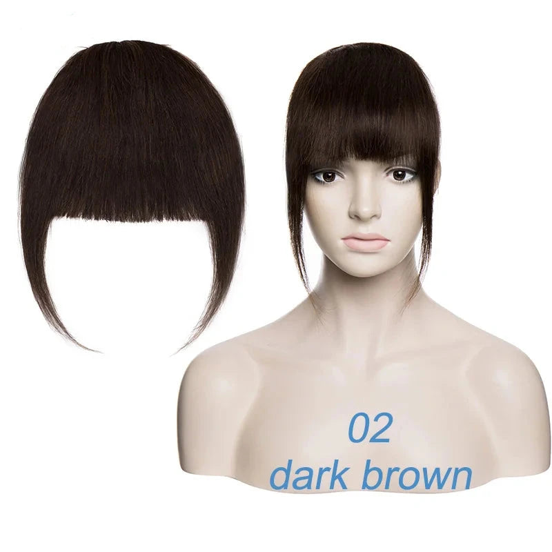 Clip-In Real Human Hair Side Bangs – 2PCS Set Straight Fringe My Store