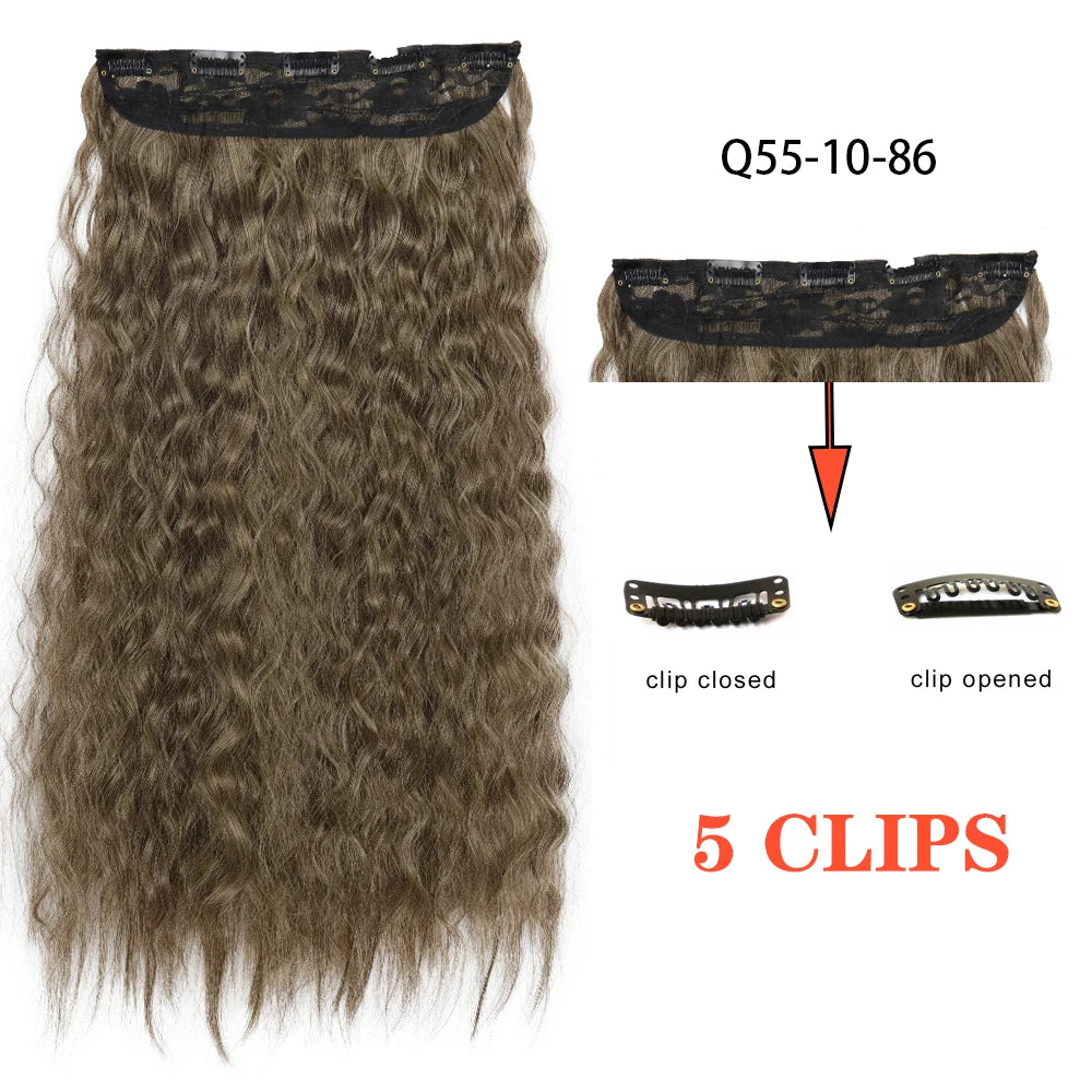 22" Long Wave Black/Brown Clip-ins (5pcs) My Store