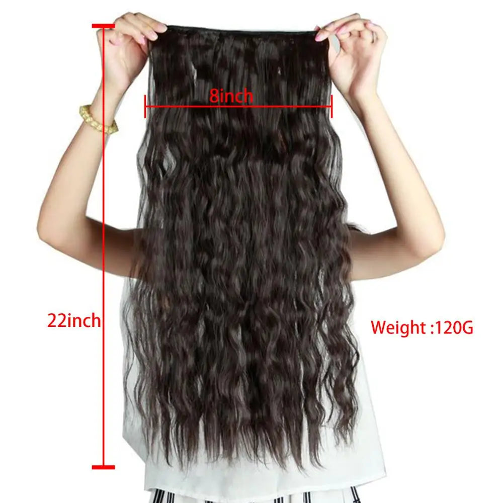 22" Long Wave Black/Brown Clip-ins (5pcs) My Store