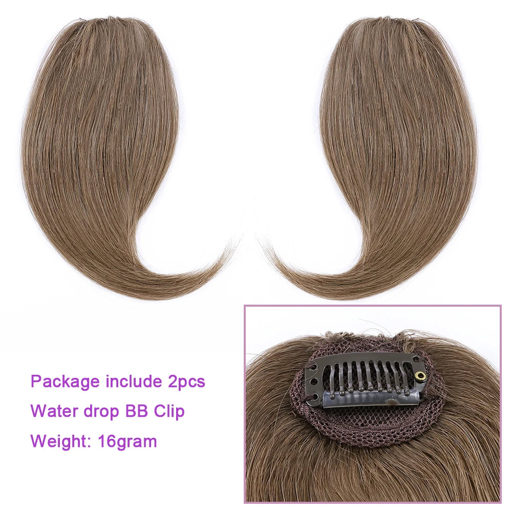 Clip-In Real Human Hair Side Bangs – 2PCS Set Straight Fringe My Store