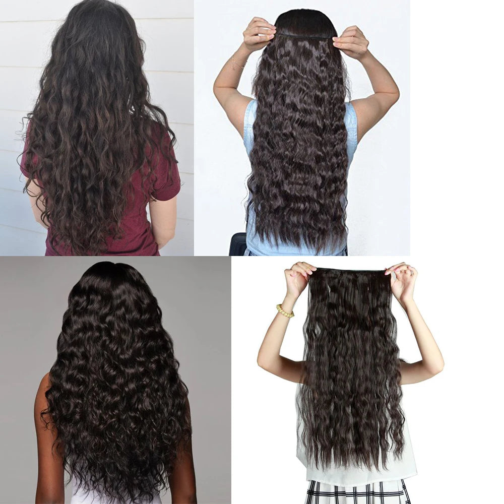 22" Long Wave Black/Brown Clip-ins (5pcs) My Store