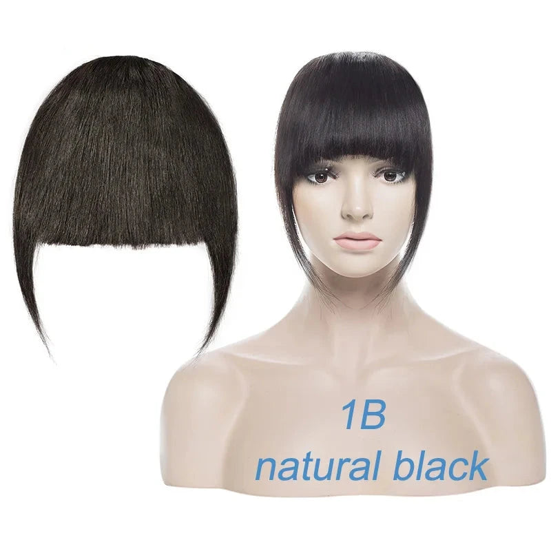 Clip-In Real Human Hair Side Bangs – 2PCS Set Straight Fringe My Store