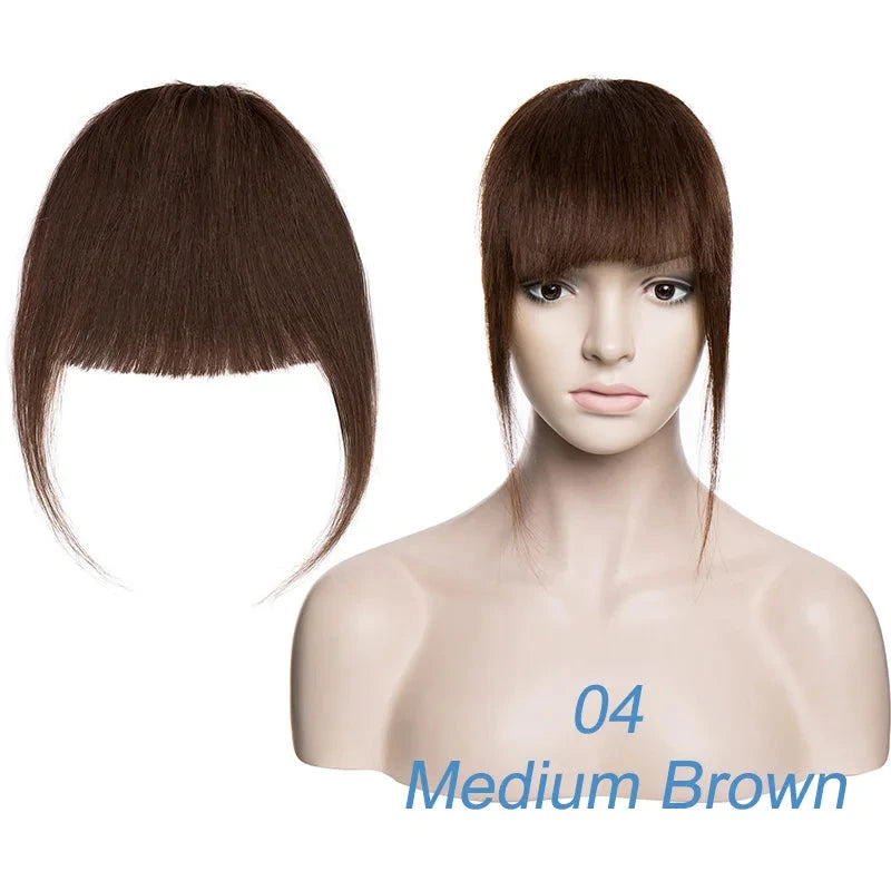 Clip-In Real Human Hair Side Bangs – 2PCS Set Straight Fringe My Store