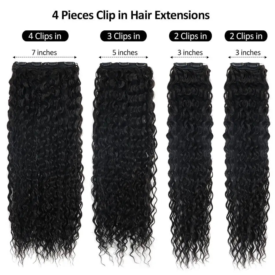 28" Kinky Curly Water Wave Clip-ins (4pcs) My Store