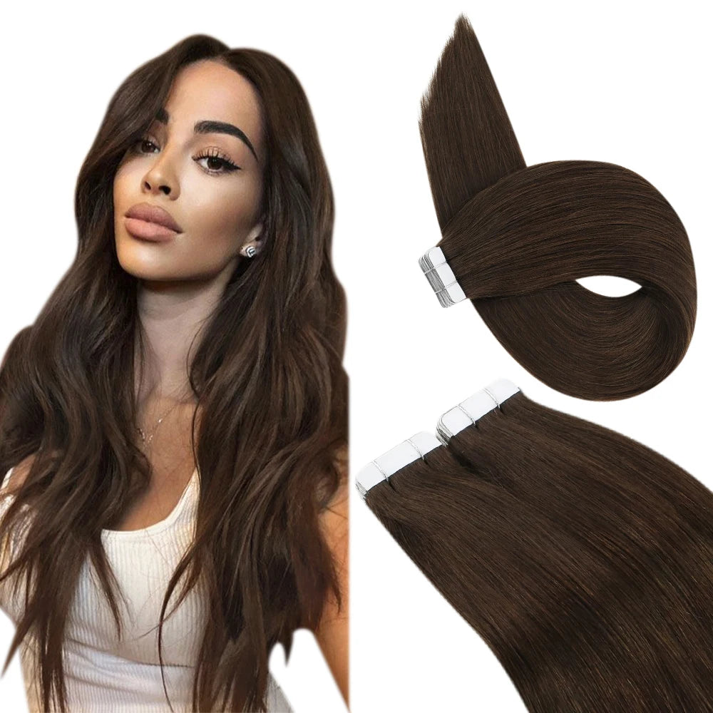 40 pieces of Tape-in Human Hair Extensions in 40P Balayage, perfect for achieving a natural, gradient color and effortless application