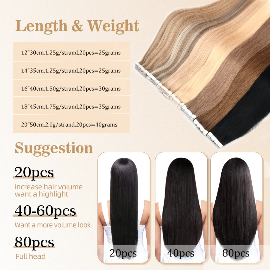 Brazilian Straight Tape-ins (12", 16", 20") My Store