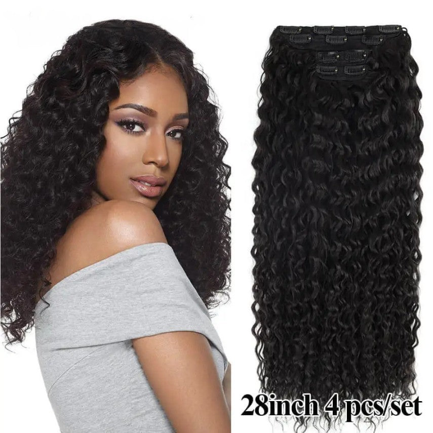 28" Kinky Curly Water Wave Clip-ins (4pcs) My Store