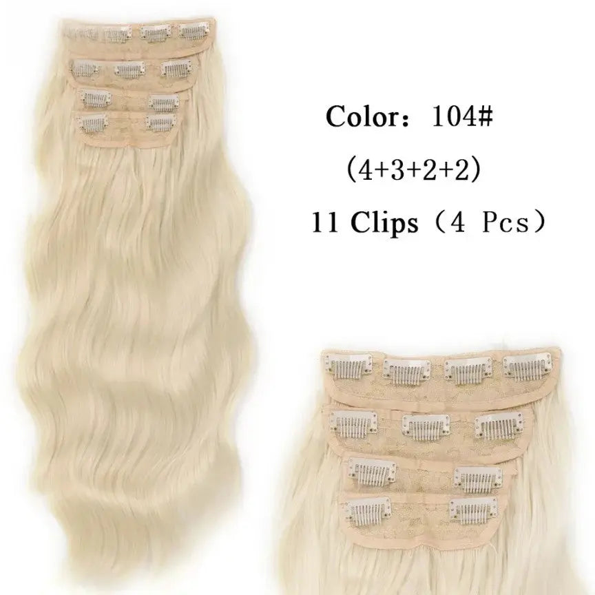 20" Wavy Black/Brown Heat-Resistant Clip-ins (4pcs) My Store