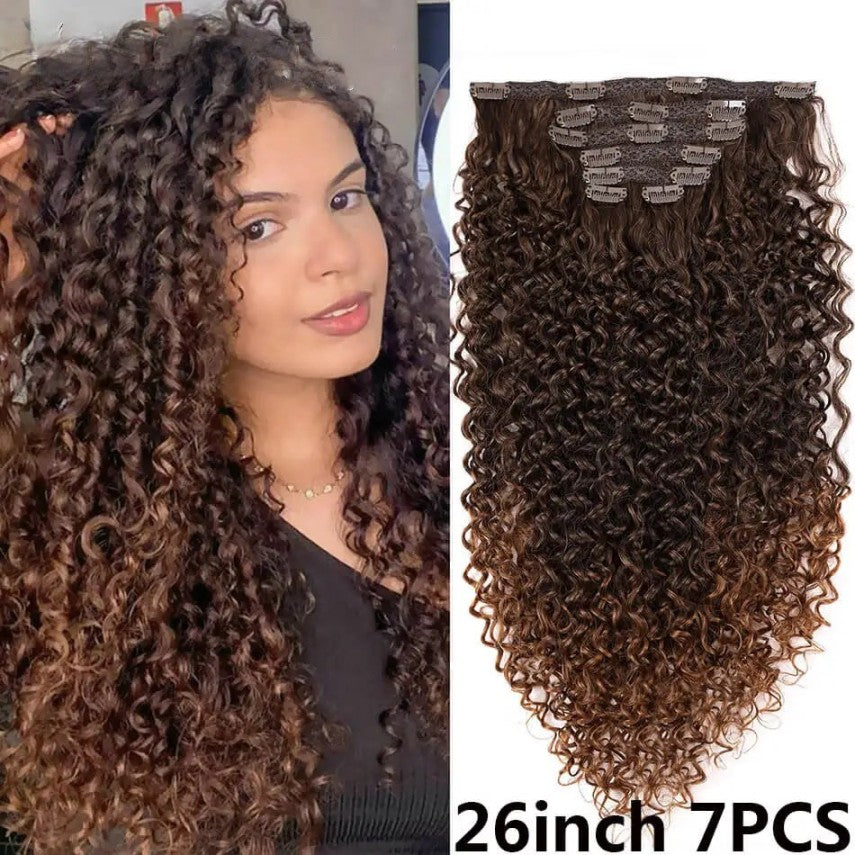 28" Kinky Curly Water Wave Clip-ins (4pcs) My Store