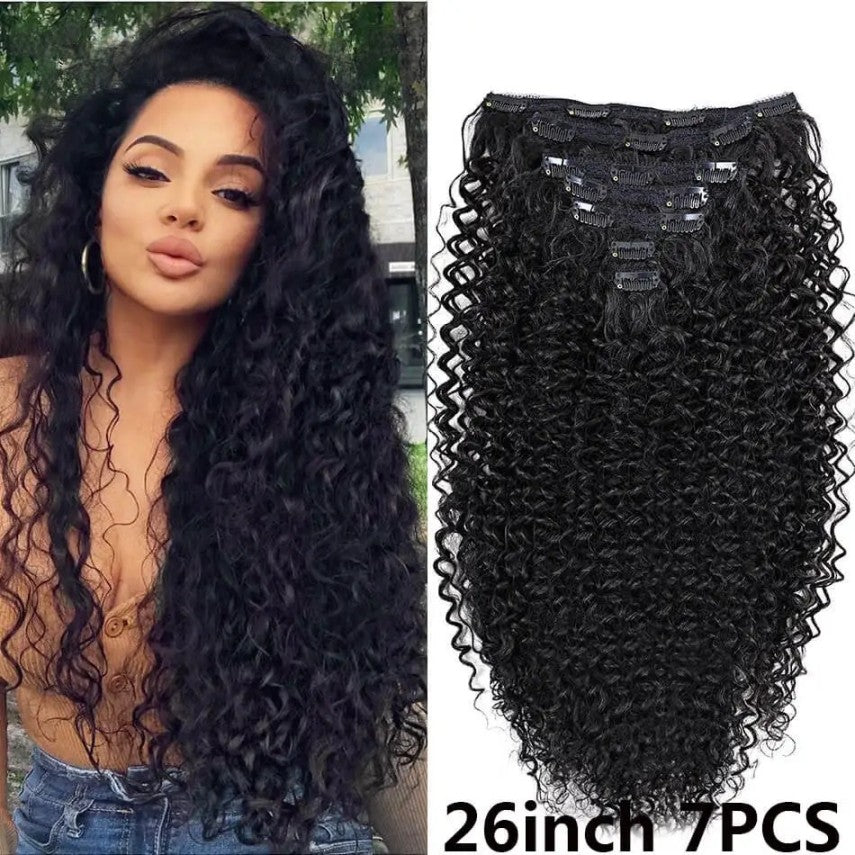 28" Kinky Curly Water Wave Clip-ins (4pcs) My Store