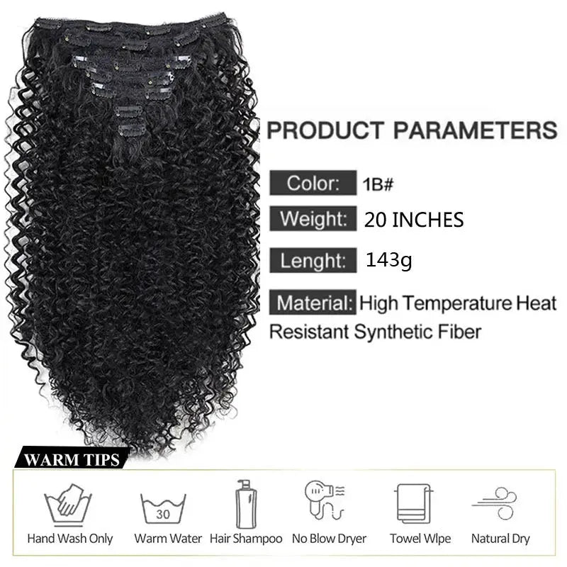 20" Kinky Curly Clip-ins (7pcs) My Store