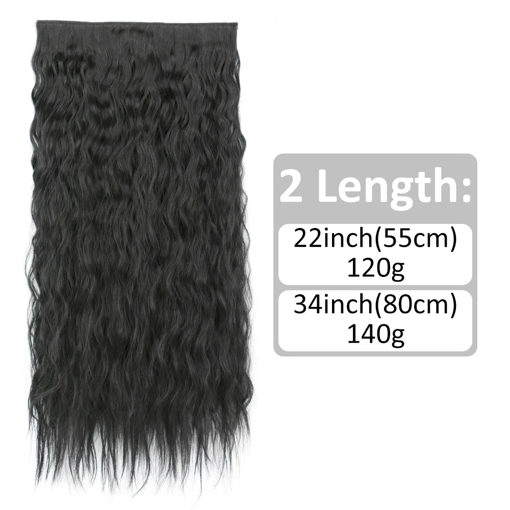 22" Long Curly Clip-In Hair Extensions - Black Brown My Store