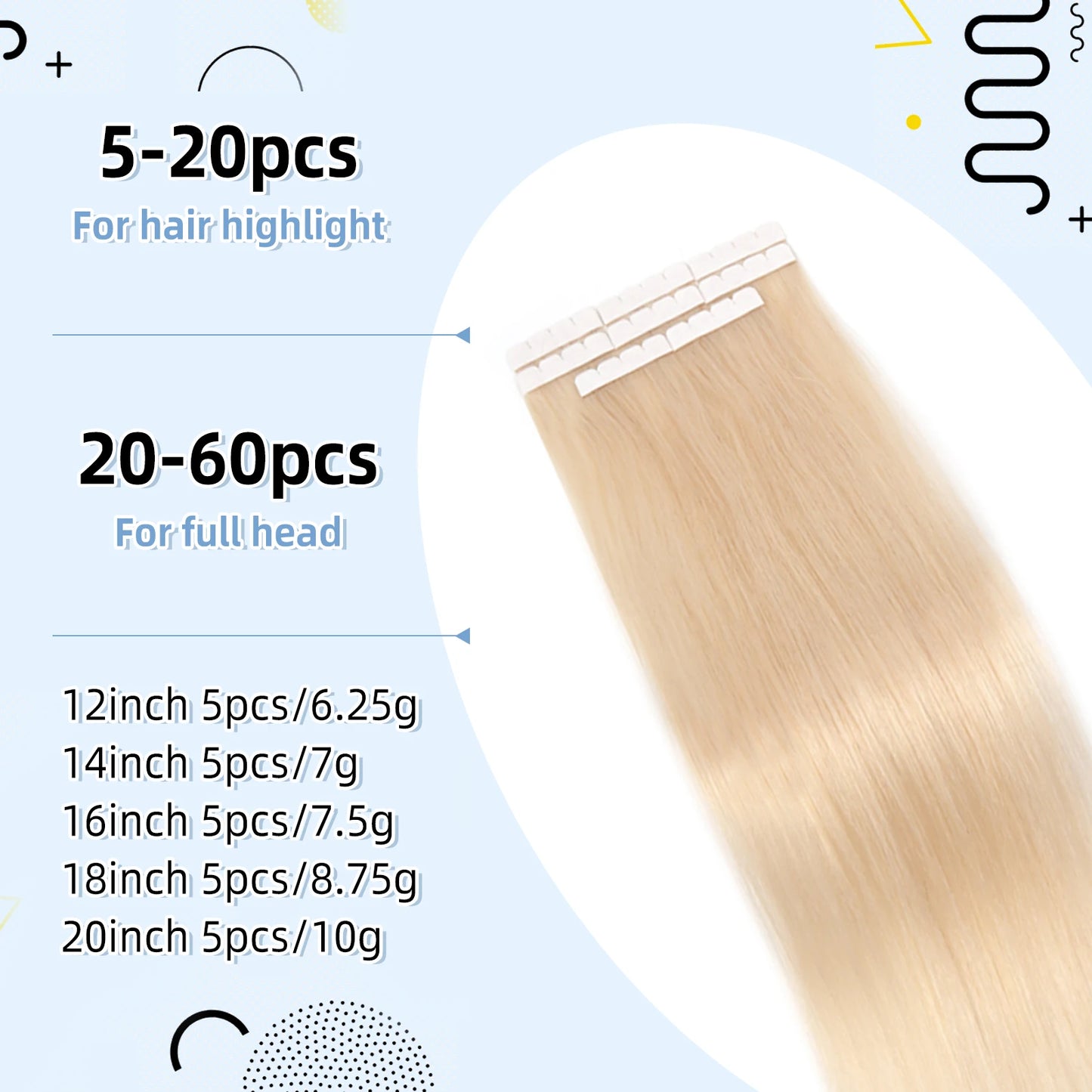 Straight Remy Tape-ins for Salon My Store