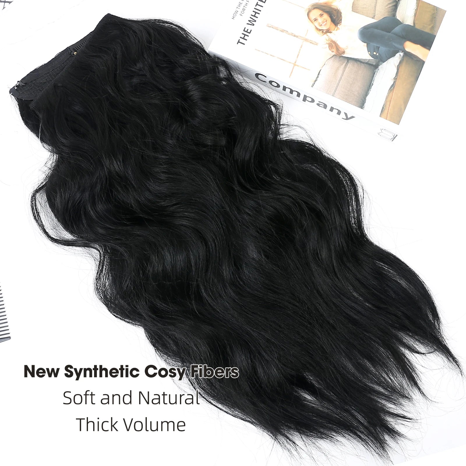 Invisible Wavy Fish Line Hair Extensions with Clips My Store