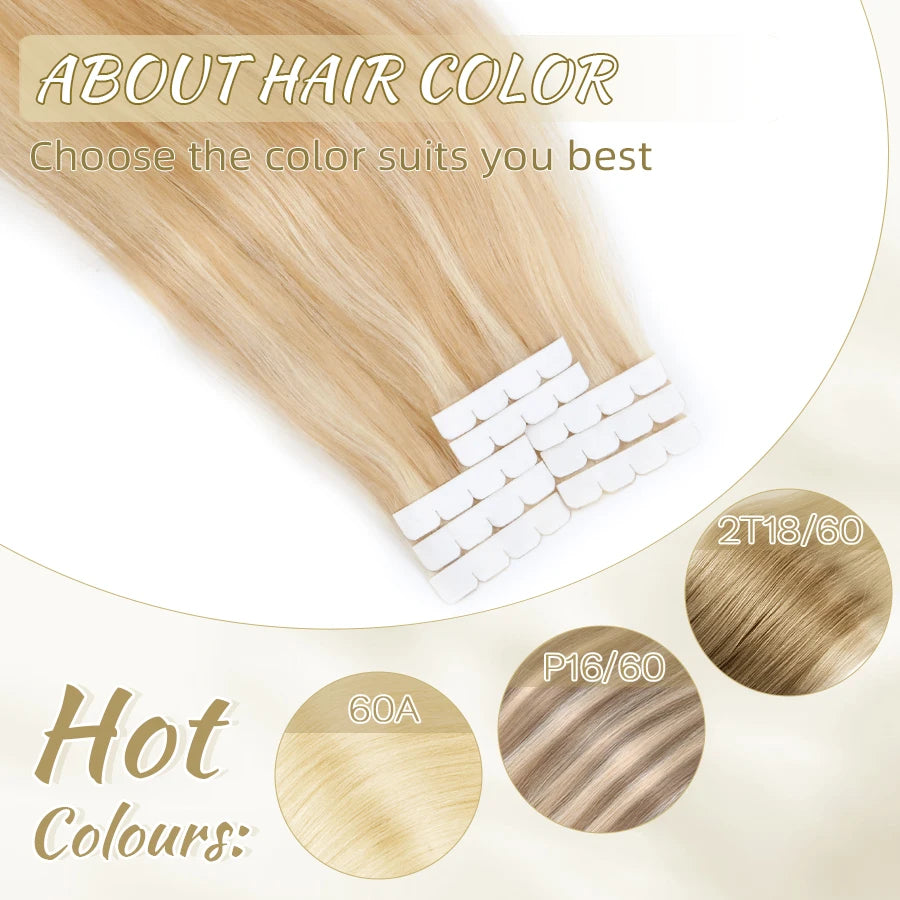 16 pcs Blonde Ombre Real Hair Tape-ins My Store