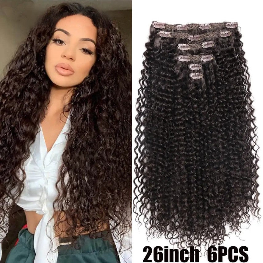 28" Kinky Curly Water Wave Clip-ins (4pcs) My Store