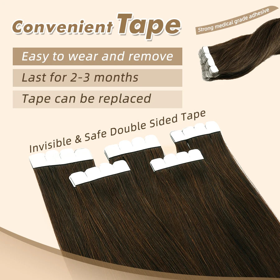 Straight Black/Brown Tape-ins (12"-28") My Store