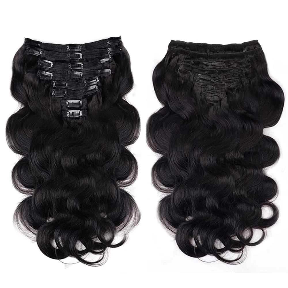 Body Wave Clip-In Hair Extensions – Double Weft 120g Brazilian Remy