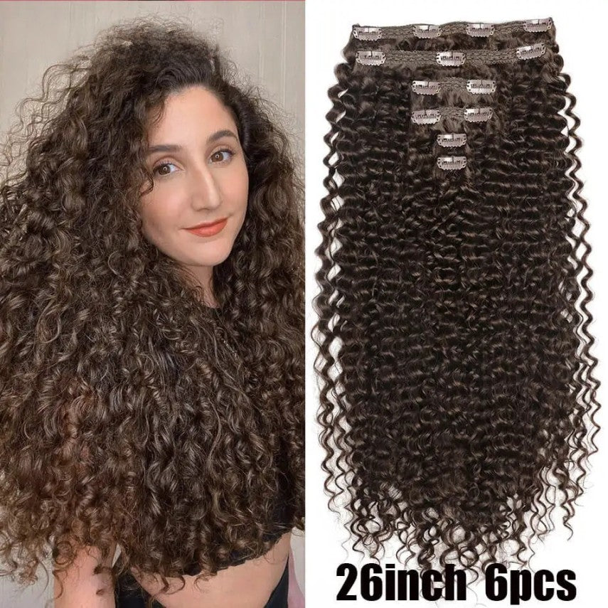 28" Kinky Curly Water Wave Clip-ins (4pcs) My Store