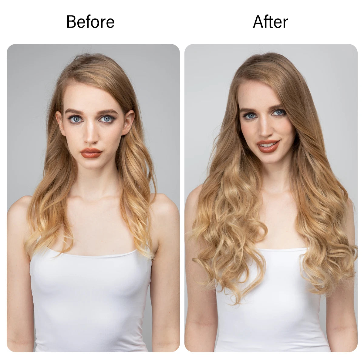 No-Clip Wavy Halo Hair Extensions – Ombre & Natural Shades