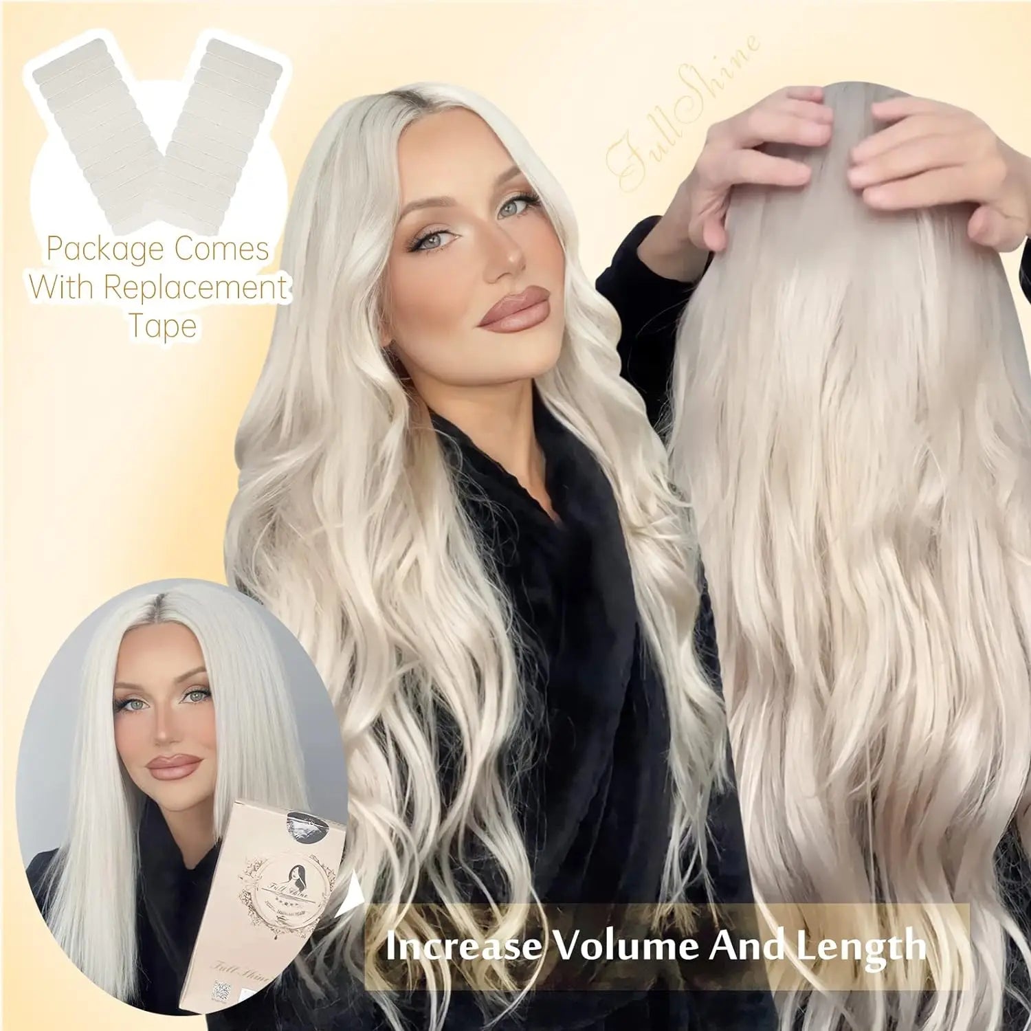 22"-24" Blonde Silky Tape-In 100% Remy Human Hair My Store