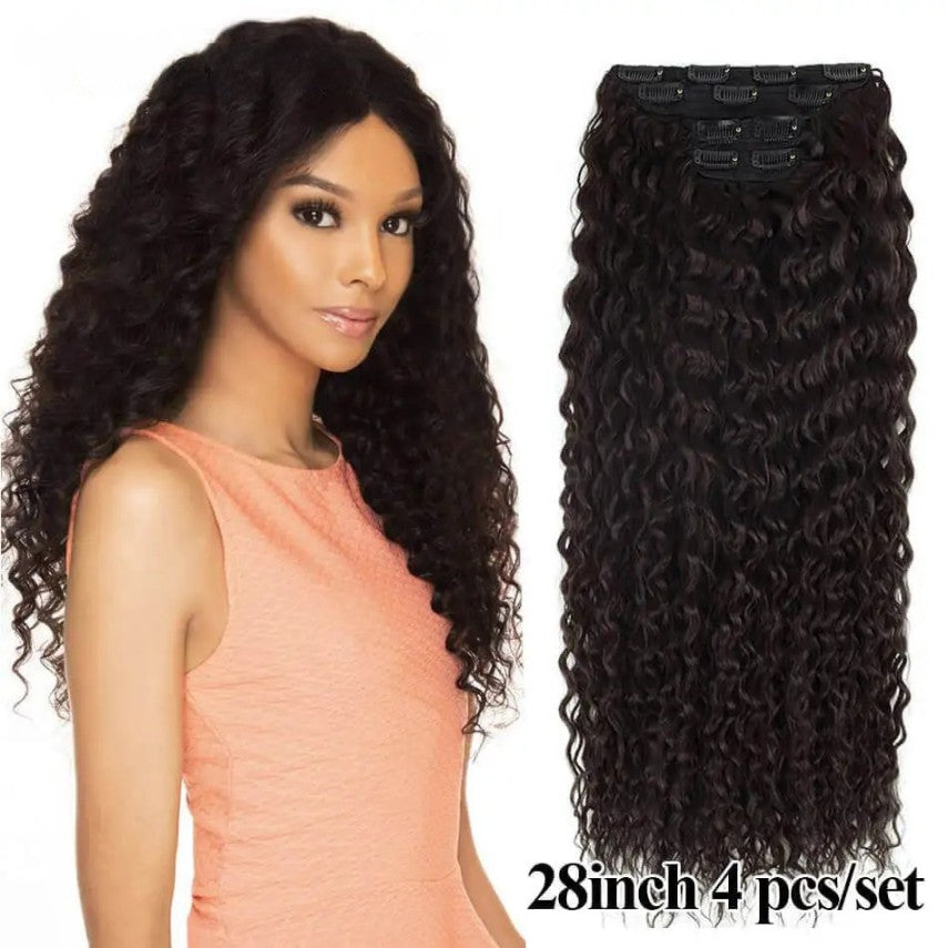 28" Kinky Curly Water Wave Clip-ins (4pcs) My Store