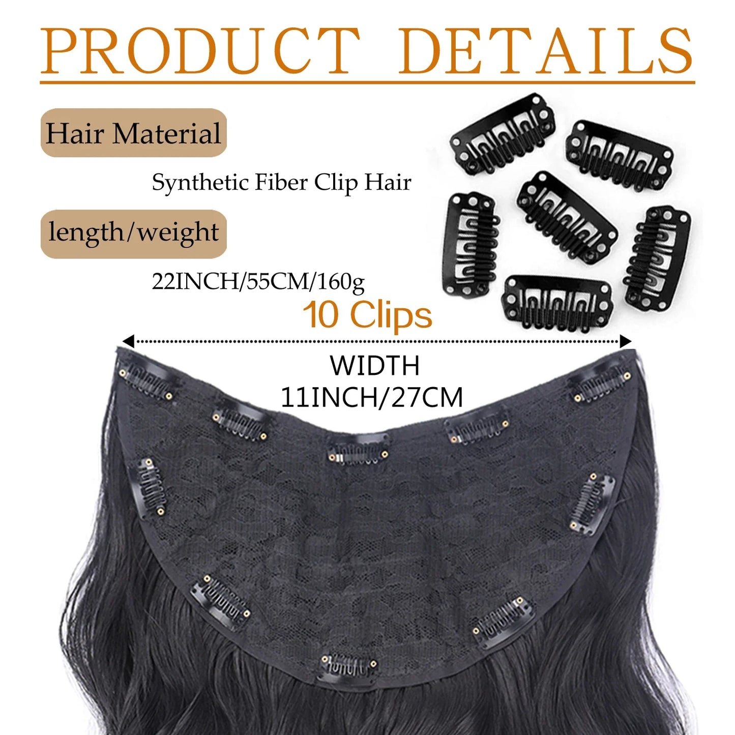 22" U-Shaped Blonde/Brown Clip-ins (10pcs) My Store