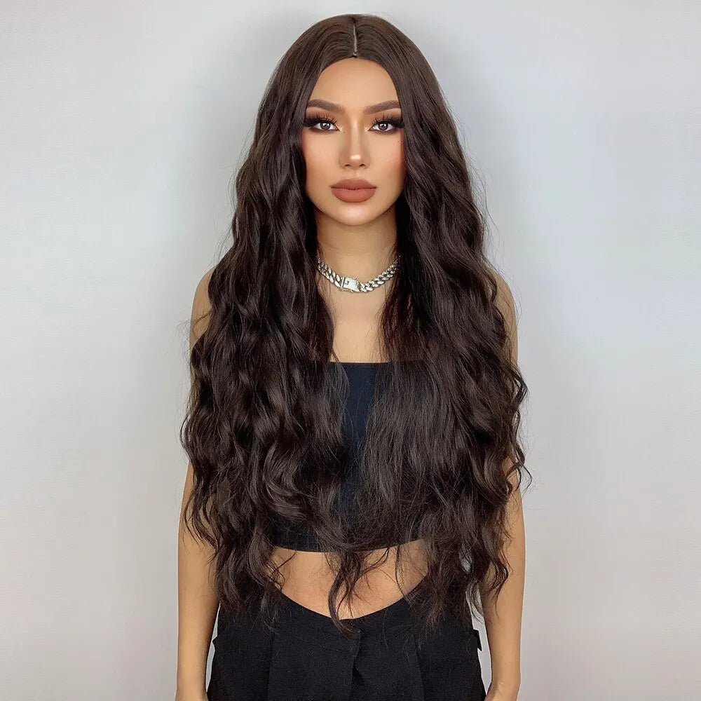 Long Brown Curly Wig My Store