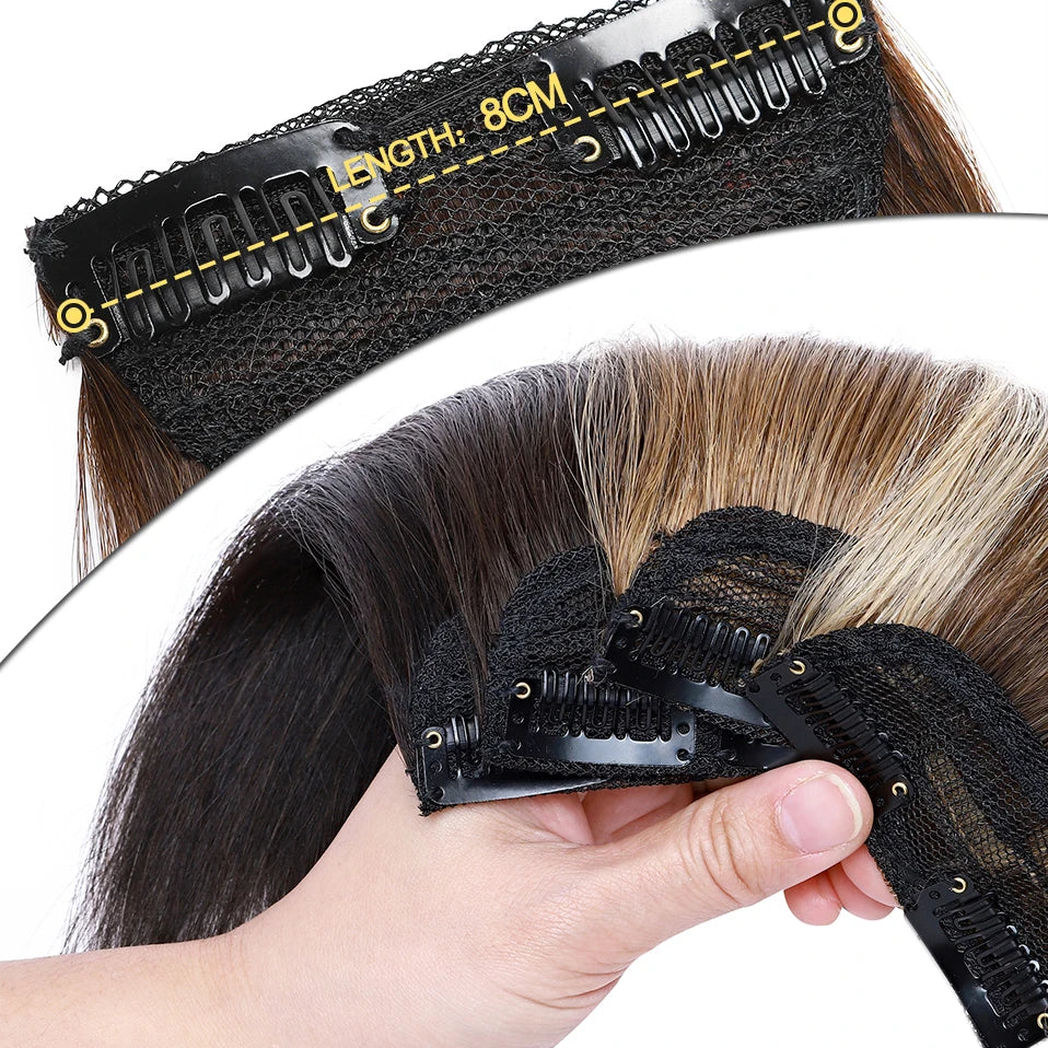 1 Pcs Invisible Clip-In Human Hair Volume Pads – 100% Remy One Piece with 2 Clips My Store